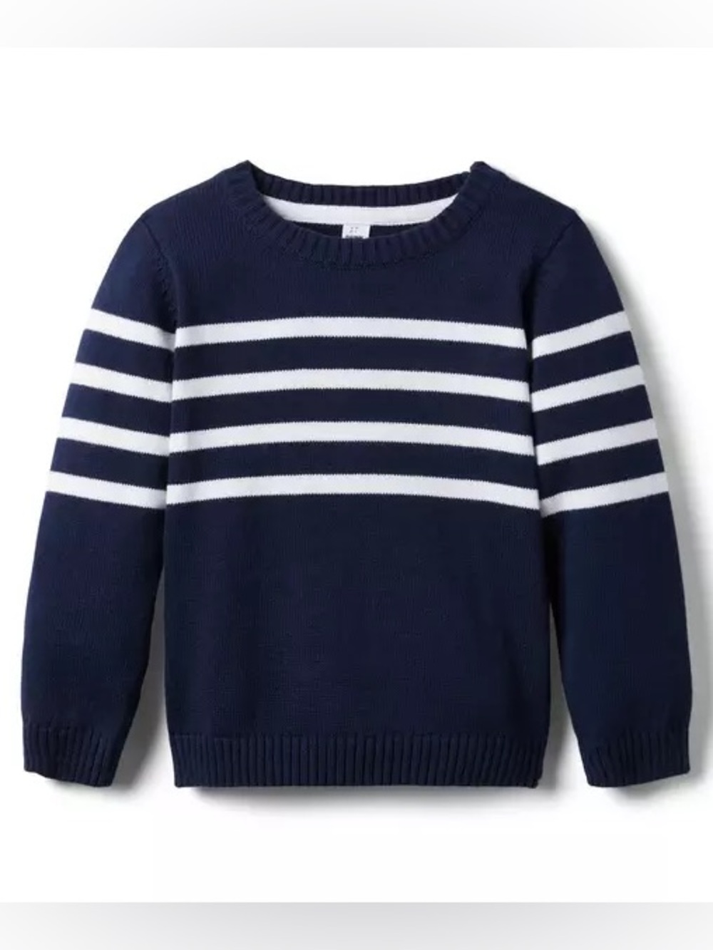 Janie and Jack boys Navy Striped Crewneck Sweater White Stripe 6